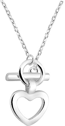 Sofia Milani - Women's Necklace 925 Silver - Heart Bar Circle Pendant
