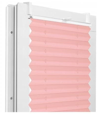 Plissee ohne Bohren Klemmfix – Breite 95 cm x Höhe 100 cm, Farbe Pflaume – optimaler Sichtschutz und Sonnenschutz mit Einstellbarer Privatsphäre – einfache Montage, pflegeleicht