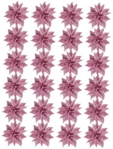 Abaodam 24st Weihnachtsblume Weihnachtsstern Weihnachtsstern Blumen Weihnachtsfeier Zugunsten Weihnachtsstern Blumenköpfe Christrose Weihnachtsstern Blumenschmuck Künstliche PVC Mini