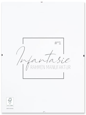 Infantasie 'N°1' Rahmenloser Bilderrahmen Cliprahmen 100x120 cm | Moderner Bildhalter für stilvolle Gallerie Präsentationen mit weiß laminierter MDF-Holz Rückwand und Acrylglasscheibe