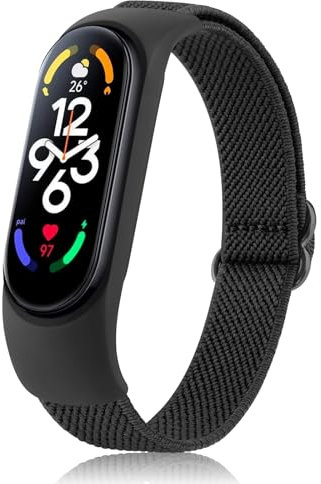 Vancle Armband für Xiaomi Mi Band 7 Armband/Mi Band 6 Armband/Mi Band 5 Armband/Amazfit Band 5 Armband für Damen Herren, Weiches Nylon Uhrenarmbänder Elastisch Verstellbares Sport Ersatzband
