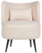 Beliani Fauteuil Bouclé Beige à Dossier Incurvé et Pieds Noirs Obliques Salon Design Otsby