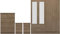 Seconique Nevada 4 Door 2 Drawer Mirrored Wardrobe Bedroom Set in Rustic Oak Effect