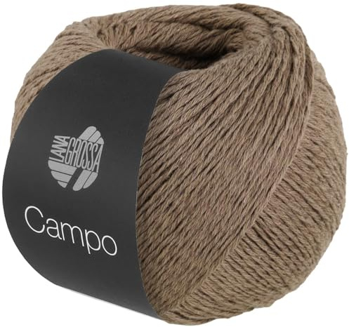 LANA GROSSA Campo | Feines, mehrfach verzwirntes Baumwoll-Mischgarn mit Struktur | Handstrickgarn aus 65% Baumwolle & 25% Viskose & 10% Leinen | 50g Wolle zum Stricken & Häkeln | 165m Garn FB 23