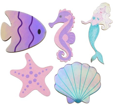 ZauberDeko Streudeko Maritime Deko Muscheln Meerjungfrau Fische Seestern Seepferd Pastell Bunt Türkis Rosa 10 Stück
