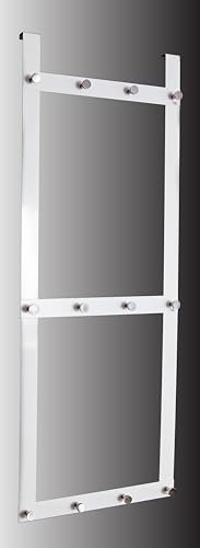 Stilvolle Türgarderobe in Weiß für Türaußenseiten oder Schranktüren, viele Haken - erreichbar für Kinder