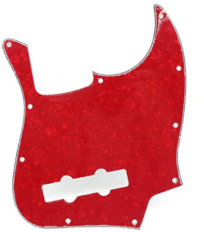 10 Loch Jazz Bass Pickguard Elektrisch Bass Pick Guard Scratch Plate für Jazz J Bass 3Ply 4 String Model Gitarre Red Pearl, Gitarrenstrat Pickguard