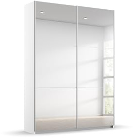 Rauch Möbel Reflect, Schwebetürenschrank, Farbe Weiß, Breite 131 cm | Kleiderschrank mit Schwebetüren, Schiebetüren, 2-türig, mit Spiegel, für Schlafzimmer, Jugendzimmer, Homeoffice, Garderobe