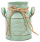 YOUNAFEN Jarrón de flores desgastado para leche, cubo de metal, jarra vintage de granja, maceta decorativa, jarrón de leche, color verde