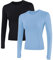IECCP Damen Laufshirt Langarm Sportshirt Atmungsaktiv Dünn Rundhals Oberteil Sport Top Fitness Leicht Atmungsaktiv Yoga Gym Tops mit Daumenloch 2er Pack S