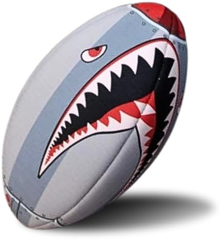 RUGBIER Mini-Rugbyball für Jungen und Mädchen T2 – Start und Training – Werbeball – Rugby-Geschenk – Modell Shark