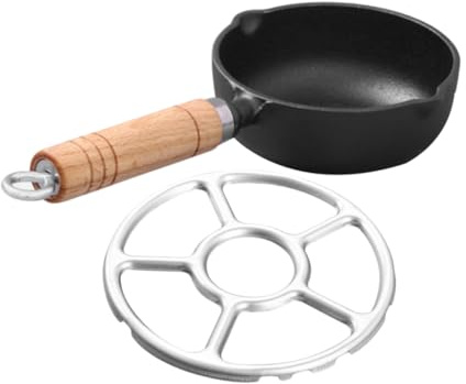 Mikinona Omelette Pan Cast Iron Frying Pot Pour Oil Small Pan Cooking for Butter Warmer Pot Scrambled Egg