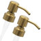 ALTGLAS 2 Pcs Soap Dispenser Pump Head 'Zagreb' - Spare Replacement for Standard Neck Size - 26-28 mm Thread From Stainless Steel (Gold Brushed)