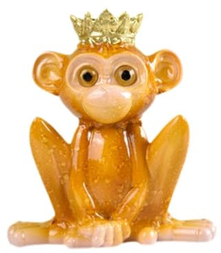 KUKUUU Yoga-Affen-Figur, Statue, Desktop-Tierskulptur (mit Krone)
