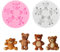 Bekecidi 2 Moldes de Silicona con Forma de Oso en 3D, Moldes de Cera para Chocolate, Moldes de Gelatina, Moldes de Gomitas, Moldes de Silicona para Chocolate para Manualidades y Adornos Decorativos