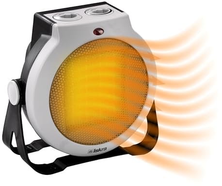 Iskra Heizlüfter energiesparend, mini Heizung PTC Keramik, mit Überhitzungsschutz und Auto Warmhaltung 1500W