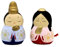 Waraku Fuuka Japanische traditionelle Keramikfigur Figur Dekoration Puppe Statue Set für Glück (2 Hina-Puppen)