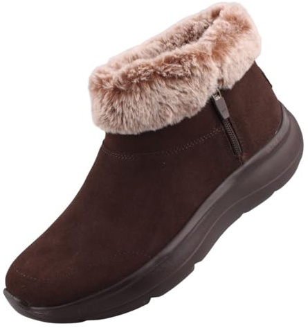 Skechers Women's On-The-Go Encore Snow-Capped Boots, Chocolate Suede, 6.5 UK