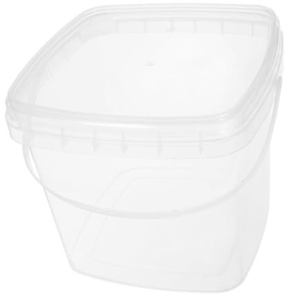 Cabilock Fruit Tea Bucket Milk Tea Bucket Drink Storage Leakproof Lidded Square Plastic for Outdoor Activities 1.5L Capacity