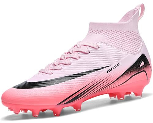 WOWEI Fußballschuhe Herren Fußballschuhe Professionelle High Top Spike Cleats Junge Kinder Fußballspiel Schuhe Outdoor Sport Trainingsschuhe Fussballschuhe Sportschuhe (EQB-R1, 46EU)