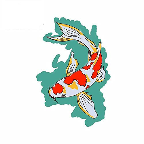 13 cm x 9 cm für Koi-Fische, bunter Aufkleber, Kofferraum, Van, Fenster, Windschutzscheibe, Autoaufkleber, Persönlichkeit