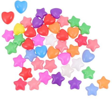 CIYODO 60 Stück Wasserbälle Herz Sternform Kinder Spielbälle Aus Leichtem Pe Material Bunt Für Planschbecken Und Indoor Spiel