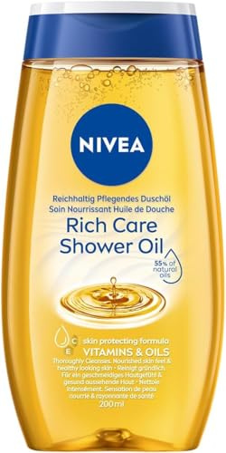 NIVEA Natural Duschöl mit natürlichen Ölen, 200 ml (Packung mit 5)