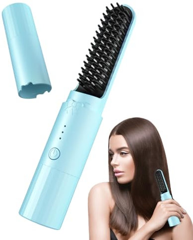 Haarglätterkamm, Kammglätter für Frauen, Schnurloses erhitztes Glättungsbürste, Tragbare Styling -Werkzeuge, USB -Lade -Lade -Flacheis für langes und kurzes Haar