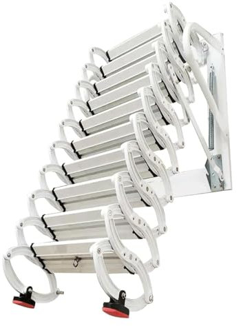 Scala pieghevole salvaspazio da parete, capacità di carico di 399,2 kg, design a scomparsa manuale, per uso interno/esterno, comode scale di accesso al soppalco