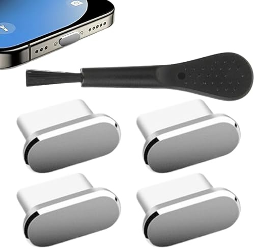 Generisch USB C Antipolvo Cap - Anti -Pus Für Typtyp | Set Von 4 Beschützer Für Den Frachtanschluss Mit Einem Reinigungsbürste, Tragbarer Stecker Für Mobile -Reise -Wanderreisen