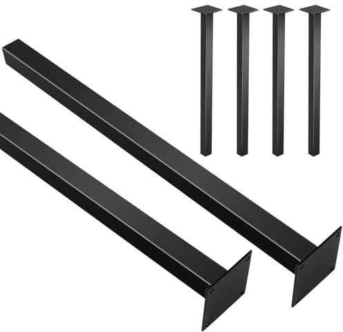 Willonin DIY Tischbeine aus Metall, DIY Möbel aus Metall, Beine ideal für Esstisch, Büro, Set mit 4 Tischbeinen, industrielles Design, Höhe 90 cm, Schwarz