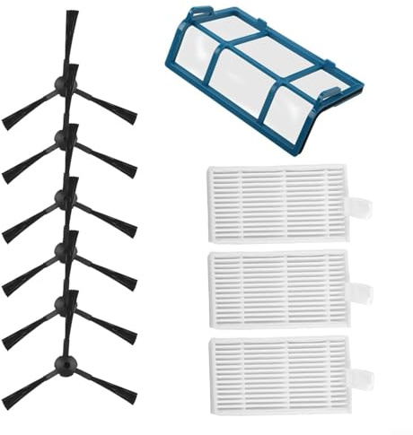 Ersatzfilter und Seitenbürsten Set für MEDION MD16192/MD18500/MD18501/MD18600 für Zaco V3/V5 Serie Staubsauger-Teile-Kit