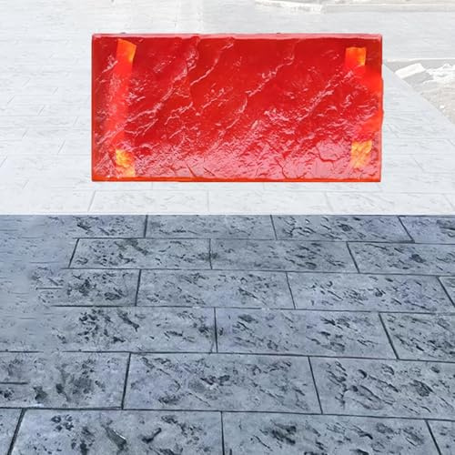 Jievmrs Moldes Hormigon Impreso Tapetes para Estampar Hormigón con Patrón de Ladrillo, Tapete con Textura de Hormigón Realista, Almohadilla de Impresión de Cemento, Moldes para Estampar