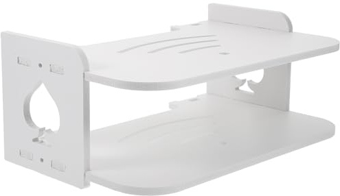 Ciieeo Router Shelf Wireless Router Stand 11.8x7.9x3.1inch Wood High-density Wood Panels Wall Mounted Hold Or Small Ornaments for Living-room and Bedroom