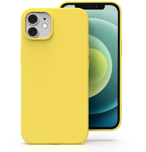 Zuvirelx Silicone Case for iPhone 12/12 Pro - Yellow | Thin, Non-Slip, Soft Grip, Minimalist, Shockproof, Pocket-Friendly