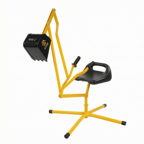 Chosertory Kinder Bagger Handbagger Outdoor Spielzeug Sitzbagger Pedalsteuerung Robuster Aufbau für Rollenspiel Sandkasten Garten, Bagger Mit Standfuß