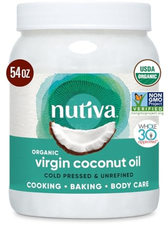 Nutiva Huile de noix de coco extra vierge - Bio à 100% - 1,6 l