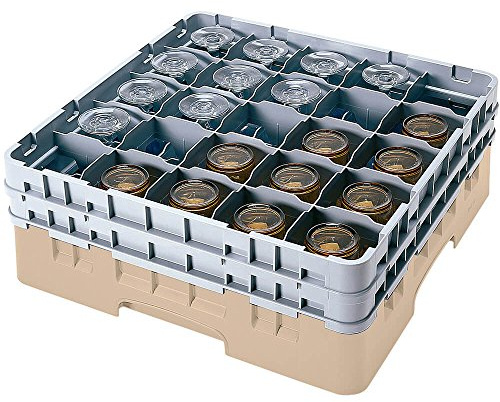Voetglazenkorf m/4 opzetstukken 500x500 H 267mm max 215mm 25 comp. Cambro 25S800-184 Beige