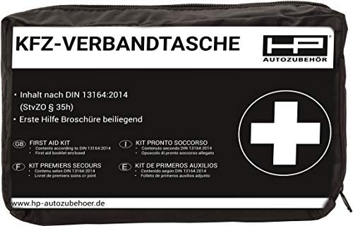 HP-Autozubehör 10030 Verbandtasche Schwarz DIN 13164-2014 - Mindesthaltbarkeit minimum 4 Jahre