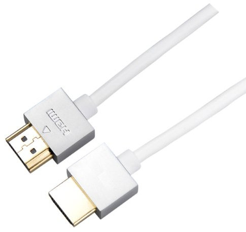 C4A Thin White 1.5m High Speed HDMI Cable/Small HDMI Plugs and Flexible Cable/Ideal for Wall Mounted TV's / 4k Resolution