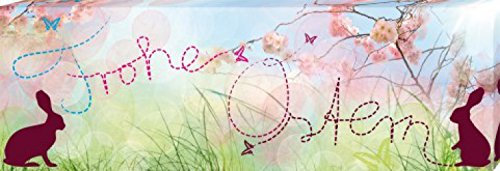 1art1 Ostern Poster Frohe Ostern, Fantasie Bilder Leinwand-Bild Auf Keilrahmen | XXL-Wandbild Poster Kunstdruck Als Leinwandbild 150x50 cm