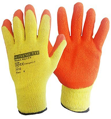 240 Pairs Latex Coated Orange Rubber Work Gloves Mens Safety Bulk Buy Whoesale Deal For Builders Mechanic Construction Gardening (Medium)