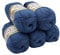 5 x 100 Gramm Wolle Diva Batik einfarbig, 500 Gramm merzerisierte Strickwolle microfiber-Acryl (petrol 353)