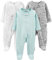 Simple Joys by Carter's Unisex Baby 3-Pack Neutral Sleep and Play Kleinkindschläfer, Grau Löwe/Grün Streifen/Weiß Sterne, 6-9 Monate (3er Pack)