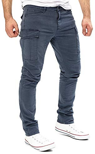 Yazubi Jayden - Cargo Männer Hose - Herren Hosen Aus Baumwolle - Stoff Cargohosen Slim Fit, Grau (Turbulence 194215), W33/L34