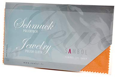 Sambol Gold Poliertuch 15 x 16 cm - pflegt, reinigt und schützt Echt Gold und vergoldeten Schmuck (15 x 16 cm, Orange)