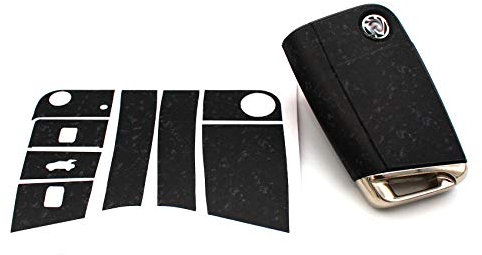 Schlüssel Folie K142 für 3 Tasten Auto Schlüssel Folien Cover - Finest Folia Etui Schutzhülle Schlüsselhülle (Forged Carbon)