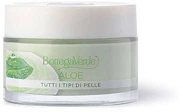 Bottega Verde - Aloe, Crema Viso Idratante, 50 ml, Idrata in Profondità, con Aloe Bio, per Tutti i Tipi di Pelle