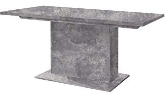 FORTE Dining Tables Esstisch ausziehbar, Holzwerkstoff, Betonoptik Lichtgrau, 90 x 160 x 76,6 cm