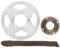 Keenso Elektroroller Ketten Set, Elektroroller 4 Loch Kurbelgarnitur- + Getriebeloses Schwungrad + 25H 146 Links Kette